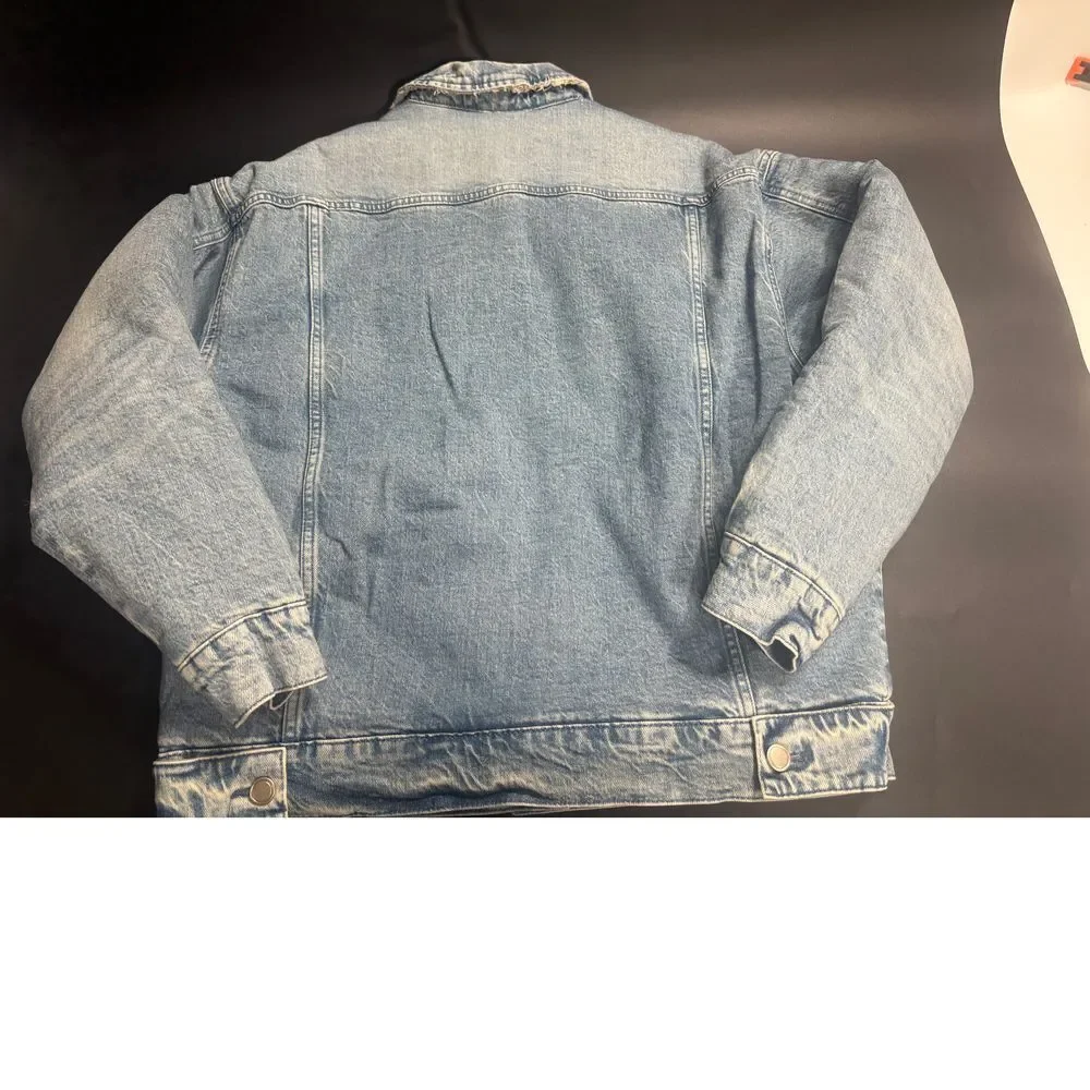 Good American NWT‎ Denim Sherpa Jacket GNT828 Size 0 MSRP $195